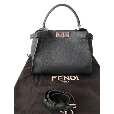 fendi black leather